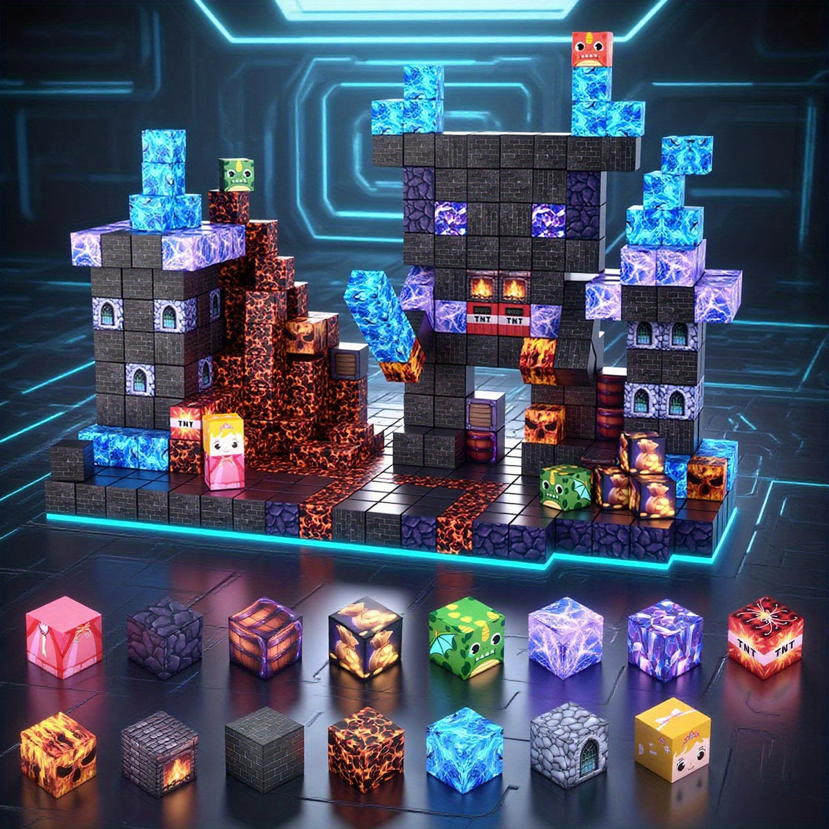 100 pièces Blocs de construction magnétiques, ensemble de jouets de construction STEM Garde mécanique pour enfants, kit de construction magnétique créatif, cadeau d'anniversaire, de Noël ou de Pâques pour garçons et filles de 6 ans et plus