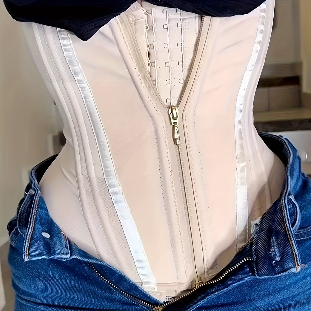 Ceinture gainante zippée pour femme – Gaine amincissante à forte compression, corset de sport pour affiner la taille et sculpter le corps, aplatit le ventre, idéal pour une tenue décontractée ou formelle, tailles XS à XXXL, lavable à la main