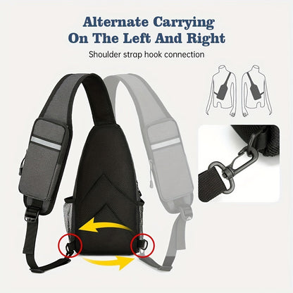 Sac à bandoulière grande capacité pour hommes et femmes – Sac de voyage polyvalent style sport brodé avec fermeture éclair sécurisée, idéal pour les trajets quotidiens mains libres et les activités en plein air, plusieurs coloris disponibles