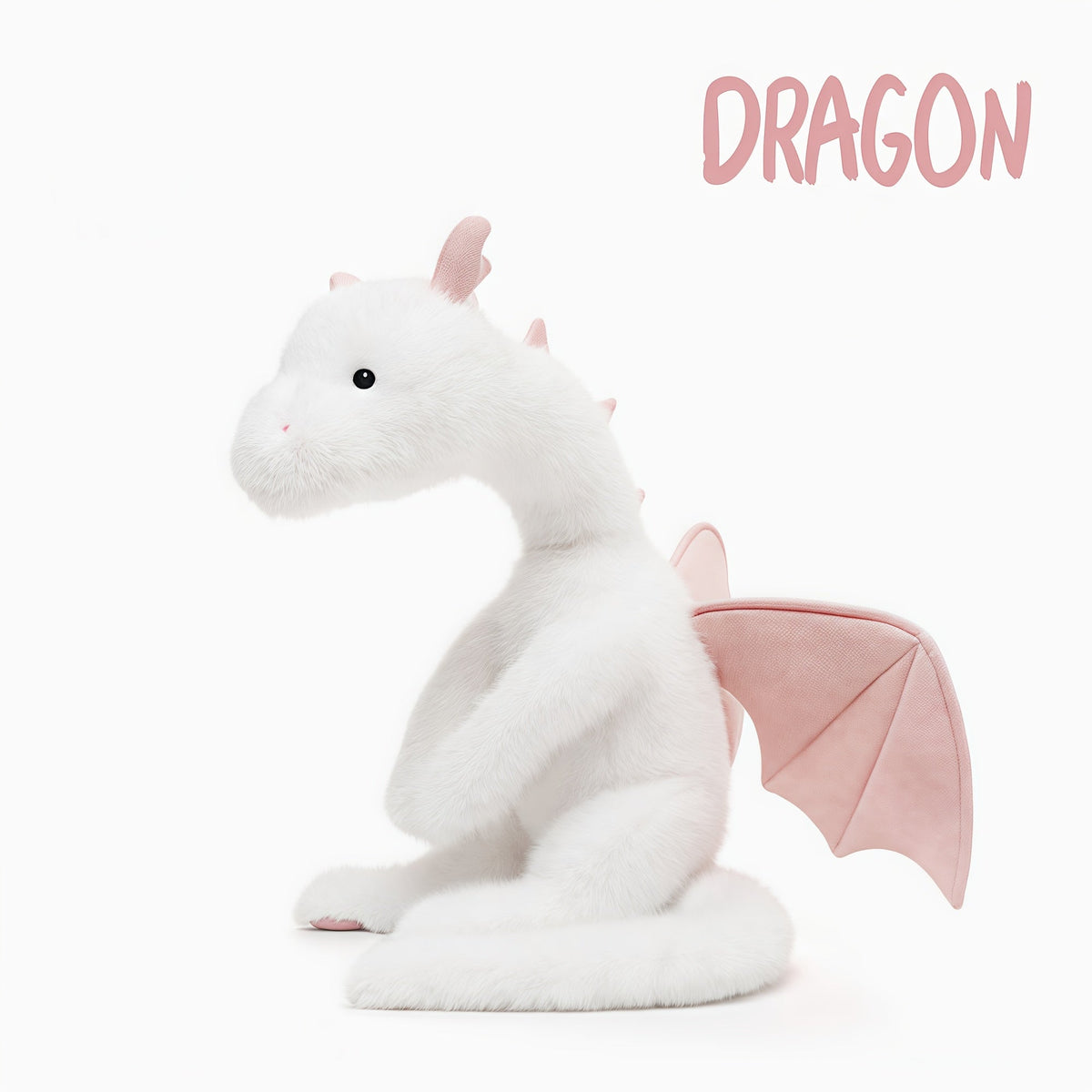 Peluche dragon géant de 85 cm, poupée en peluche super douce et câline, jouet dragon idéal pour cadeau d'anniversaire ou de vacances pour enfants et adultes, noir et blanc
