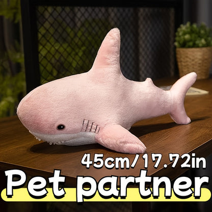 45cm Plush Shark Dog Toy – Colorful Tie-Dye Stuffed Shark Companion Toy for Cats and Dogs, Soft Washable Plush Pet Toy Available in Multiple Colors, Perfect Holiday & Birthday Gift for Pet Lovers