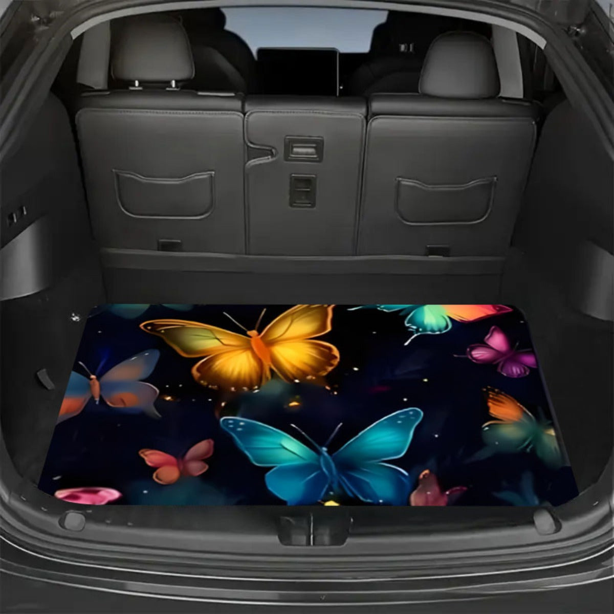 Tapis de coffre pour voiture – Revêtement de chargement antidérapant et imperméable avec motifs uniques, protection intérieure de véhicule durable contre la saleté, les déversements et les rayures, ajustement universel