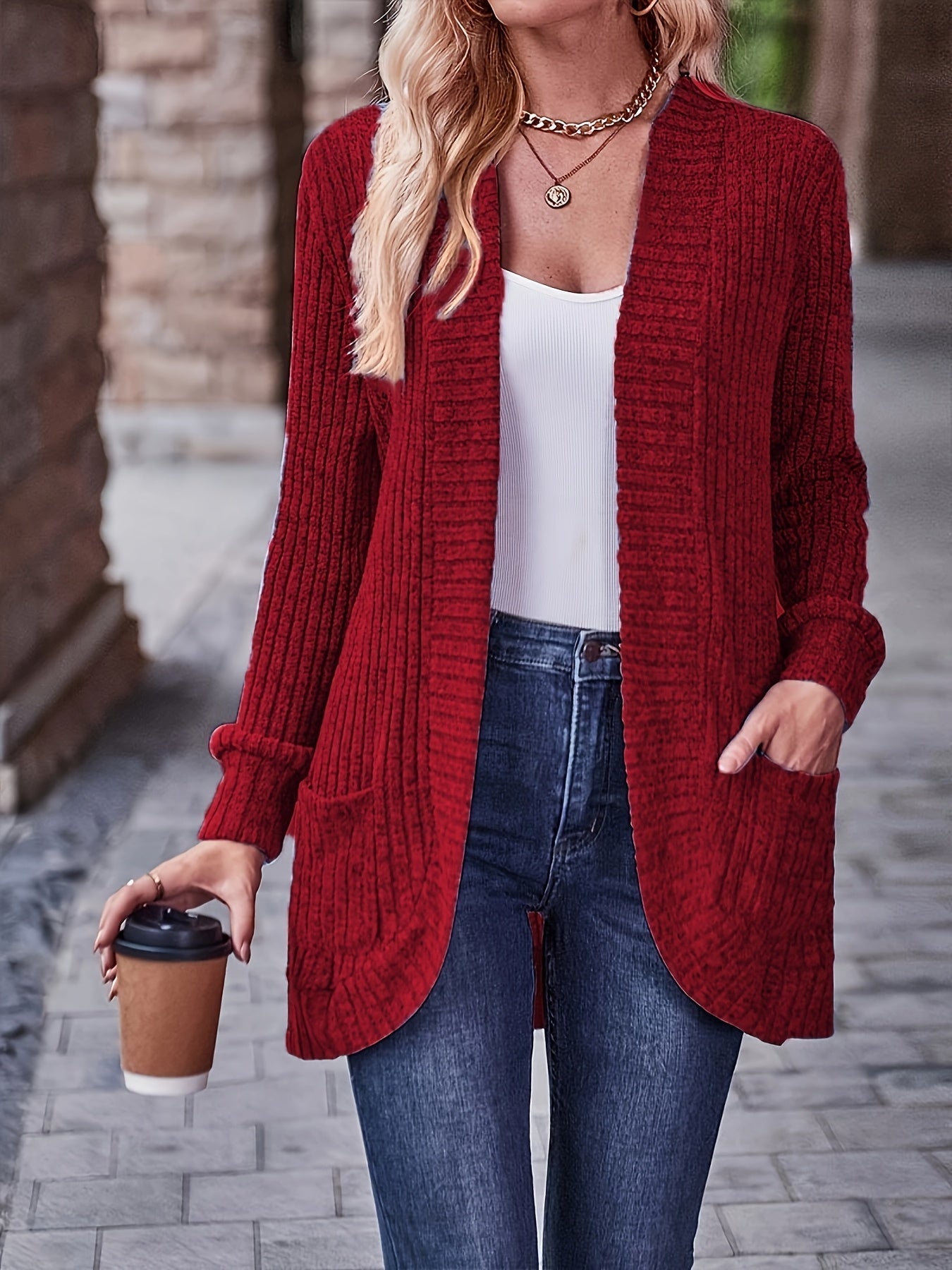 Women's Loose Casual Long Sleeve Blouse Solid Color Pocket Splicing Relaxed Fit Top 10 Colors S-XXL Spring Fall Everyday Wear