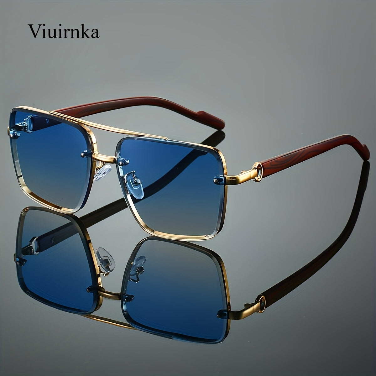 Lunettes de soleil rétro carrées effet bois pour hommes et femmes – Verres dégradés AC anti-UV400, monture légère en polycarbonate, 7 coloris au choix, lunettes de style urbain vintage pour la conduite, les voyages et le quotidien