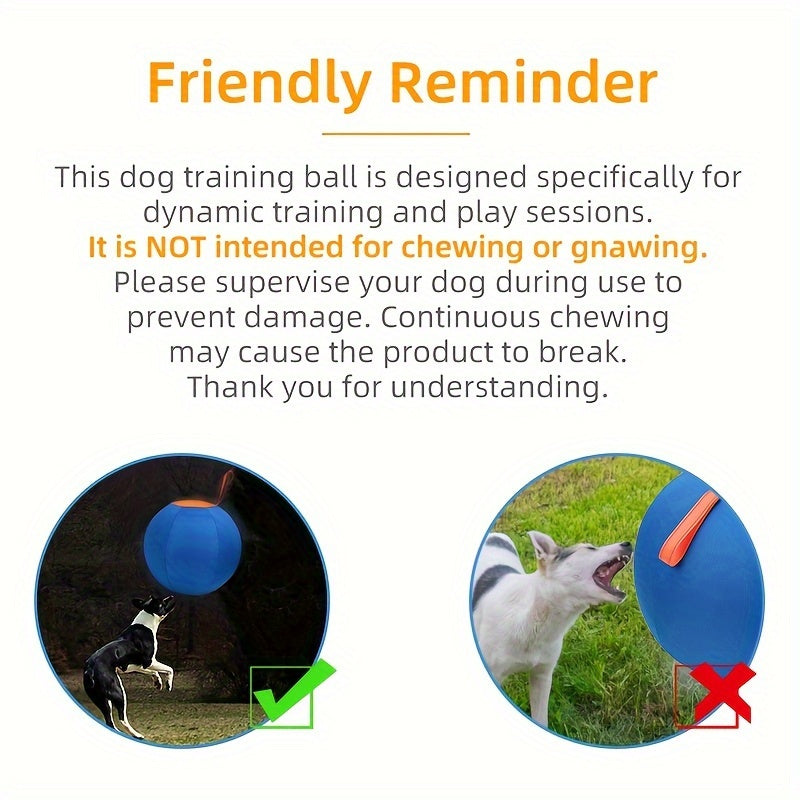 Balle de jeu résistante à la mastication pour chiens – Jouet durable pour le rapport et le dressage, idéal pour Golden Retriever, Bouledogue, Shiba Inu, Corgi et Berger Australien, pour le jeu en autonomie et l'obéissance.