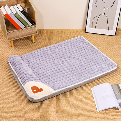 Lit pour chien et chat épais - Canapé pour animaux lavable et déhoussable, tapis de couchage pour chiens et chats, très grande taille disponible, fond antidérapant, tapis en peluche douillet pour animaux d'intérieur