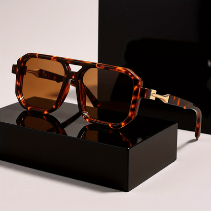 Lunettes de soleil unisexe à monture carrée oversize, protection UV, branches rétro écailles de tortue, pour hommes et femmes, voyage, plage, usage quotidien, inclut étui et chiffon de nettoyage, 6 couleurs
