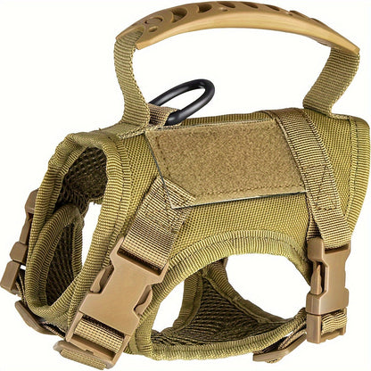 Harnais tactique réglable anti-fugue pour chat, gilet en tissu Oxford 600D, sangle de poitrine pour entraînement de chat et petit chien, taille unique universelle