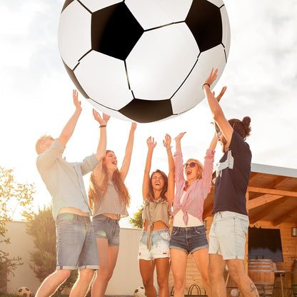 Ballon de football gonflable géant de 102 cm - Jouet d'extérieur extra large pour fêtes à la piscine, jeux de jardin, plage et aire de jeux, ballon de décoration de fête réutilisable pour enfants et adultes