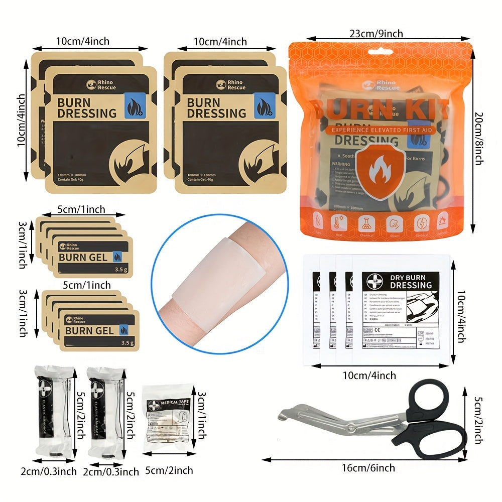 Burn Dressing Kit Emergency First Aid Burn Care Treatment Sterile Hydrogel Burn Wound Dressing for Home Outdoor Camping Workplace Safety Burn Relief Kit Adults Kids