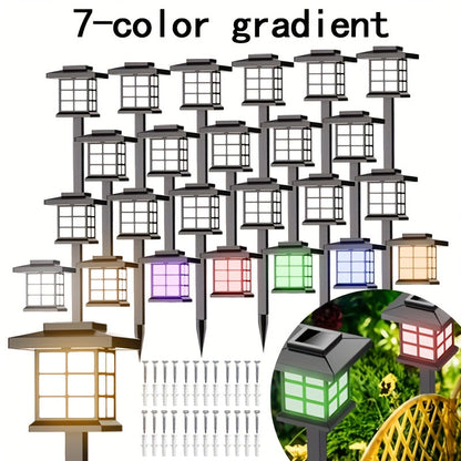 Lot de 6/12/24 lampes solaires d'extérieur pour jardin, étanches IP44 | Éclairage paysager LED blanc chaud/multicolore pour allée, cour, terrasse et décoration de fête – Marche/arrêt automatique