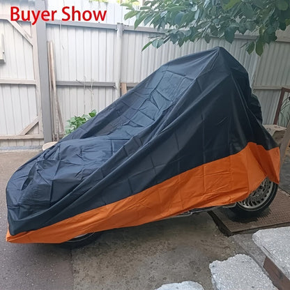 Housse de moto imperméable XXXL à ajustement universel - Protection résistante pour tous les temps pour Harley Road King, Electra Glide, Street Glide, Honda Goldwing, Yamaha Royal Star et motos de tourisme, 295x109x140 cm