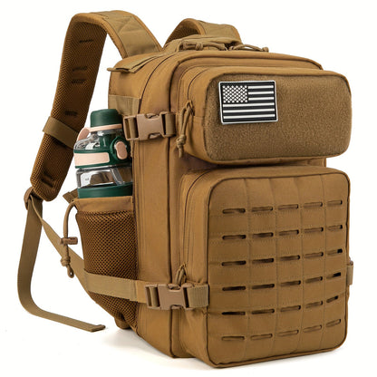 Sac à dos tactique MOLLE 25L pour ordinateur portable pour hommes et femmes – Sac militaire d'urgence, sac de randonnée avec double porte-gobelets, 9 couleurs, sac pour le bureau et les voyages en plein air
