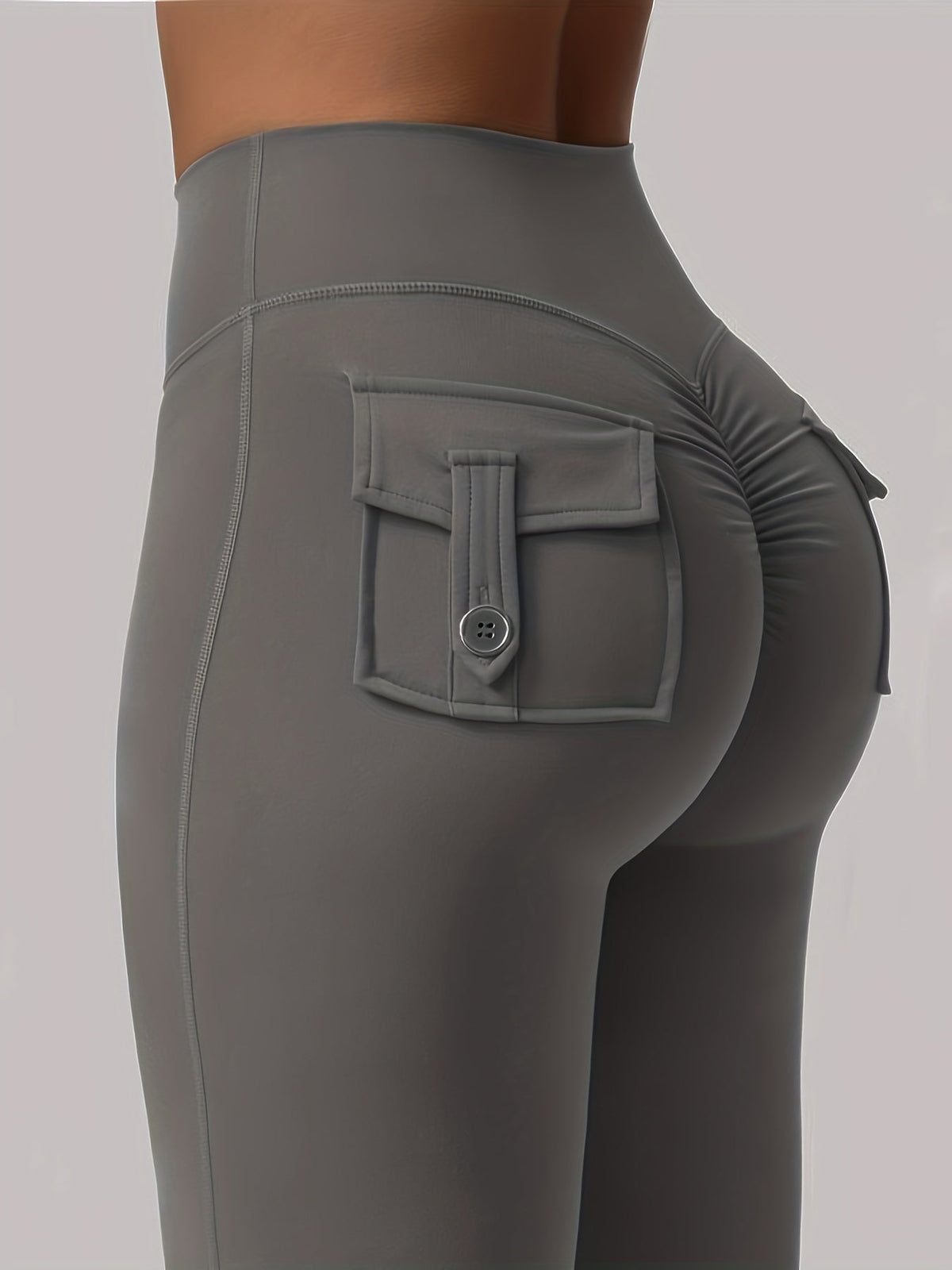 Ensemble 3 pièces pour femme : pantalon de yoga évasé à taille haute avec ceinture et poches, legging galbant effet push-up, squat-proof, 90 % polyester extensible, coupe évasée pour le sport, la gym, la course et le quotidien