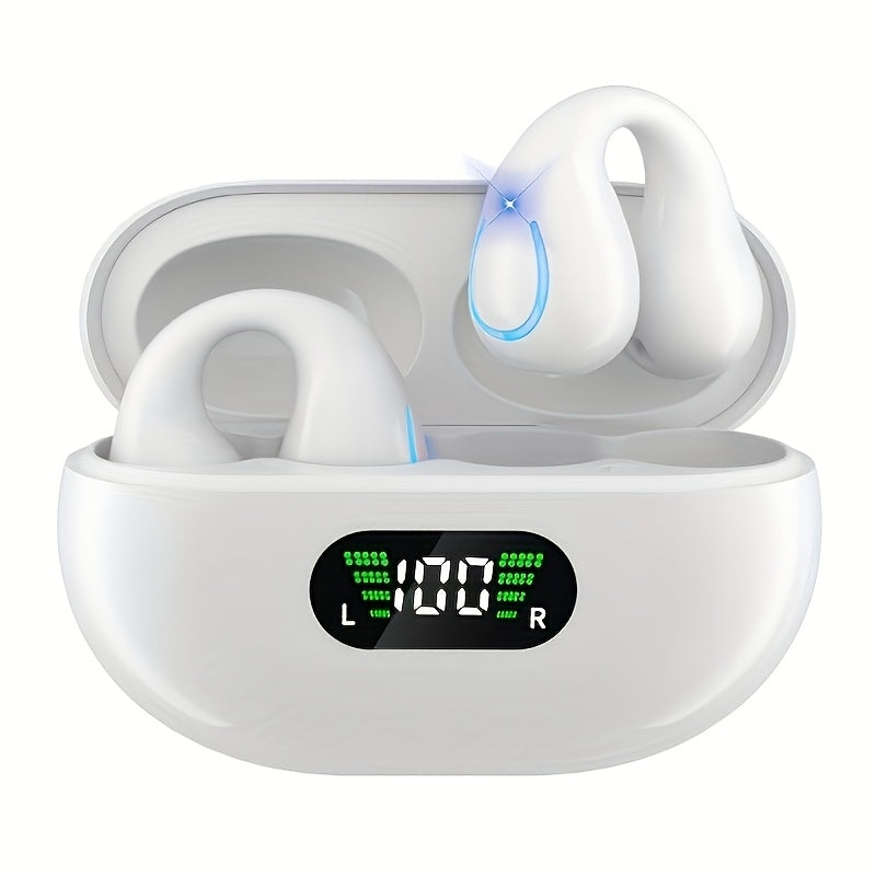 Écouteurs sans fil à conduction ouverte Bluetooth 5.4 TWS, perception ambiante à 360 degrés, appels clairs ENC, commandes tactiles, confort toute la journée, écouteurs de sport et de fitness, maintien sûr, conception véritablement ouverte