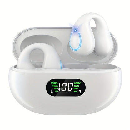 Écouteurs sans fil à conduction ouverte Bluetooth 5.4 TWS, perception ambiante à 360 degrés, appels clairs ENC, commandes tactiles, confort toute la journée, écouteurs de sport et de fitness, maintien sûr, conception véritablement ouverte