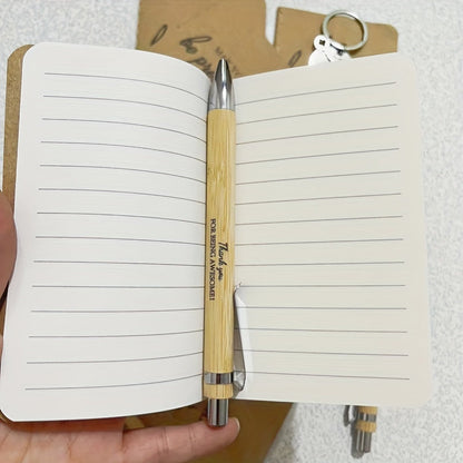Ensemble cadeau inspirant de 24 pièces : stylo rétractable en bambou, porte-clés, carnet de gratitude et sac cadeau, cadeaux d'appréciation en gros pour employés, enseignants, Thanksgiving et Noël