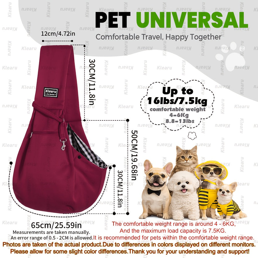 Sac bandoulière de transport pour chats et chiens jusqu'à 6,3 kg - Sac de transport croisé pour petits chiens et chats avec poche zippée - Sac bandoulière mains libres pour voyages en extérieur - Cadeau pour animaux pour Halloween et Noël