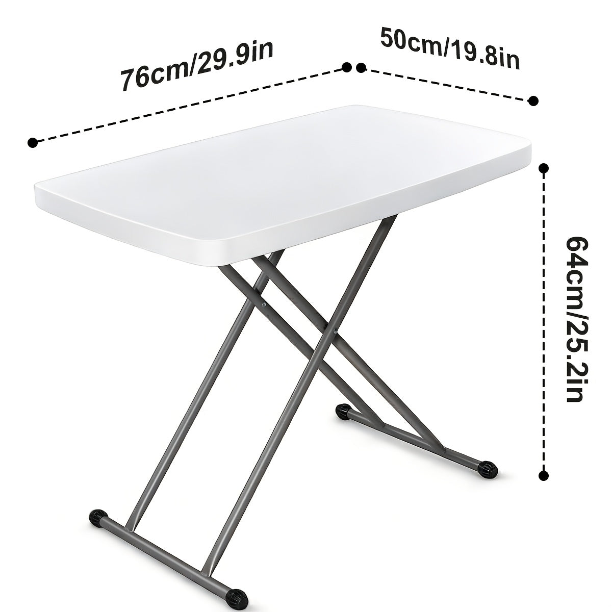 Table pliante en plastique portable 76 cm / 122 cm / 183 cm, table légère pliante en deux pour intérieur et extérieur avec poignée de transport et pieds verrouillables pour pique-nique, camping, fête, jardin, bureau, blanc