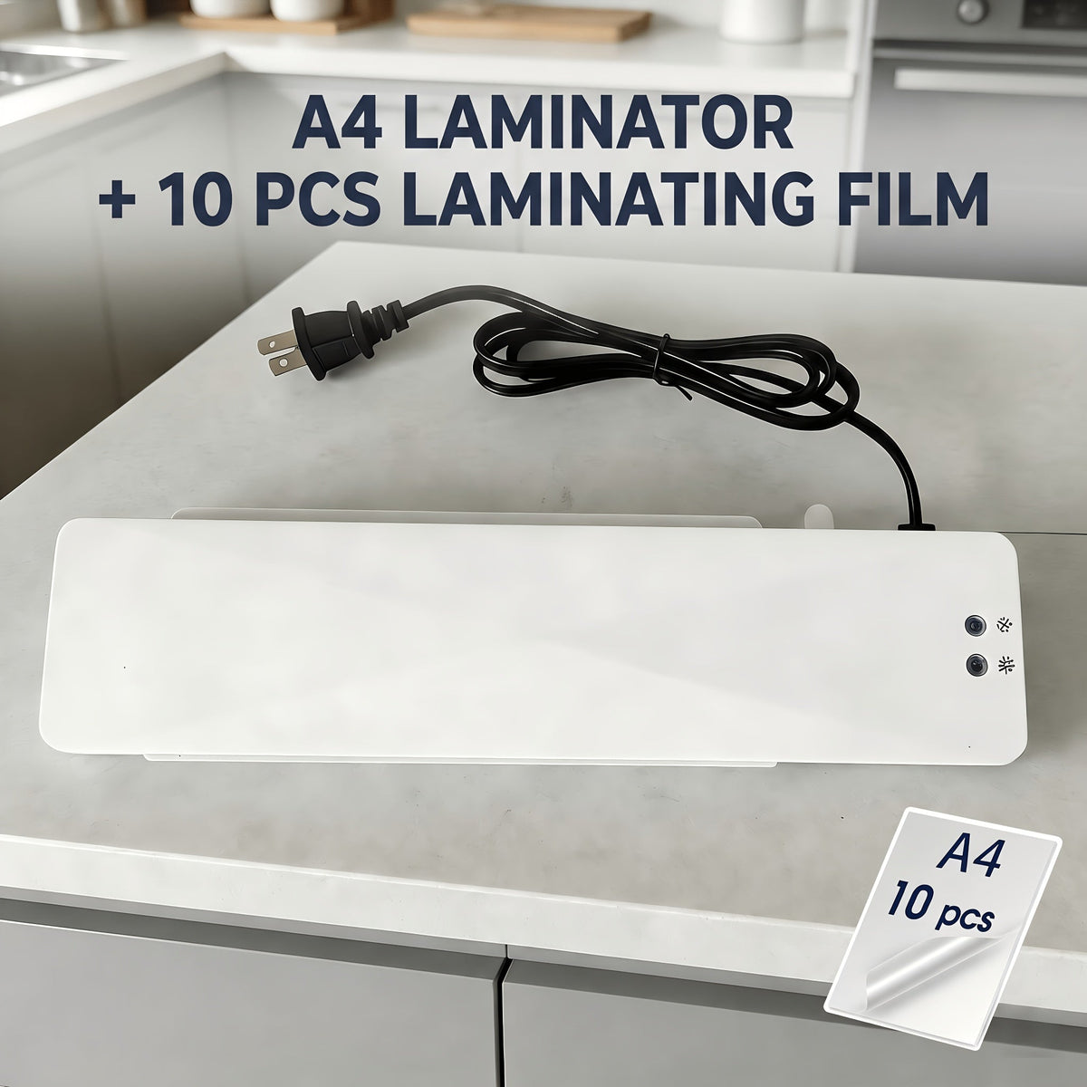 Laminatrice thermique A4 de 9 pouces de large - Plastifieuse 4 en 1 à chaud et à froid avec 10 pochettes incluses, préchauffage rapide, sans bulles pour le bureau, l'école, la maison et un usage professionnel