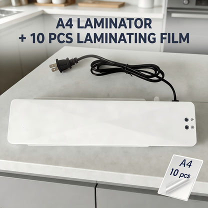 Laminatrice thermique A4 de 9 pouces de large - Plastifieuse 4 en 1 à chaud et à froid avec 10 pochettes incluses, préchauffage rapide, sans bulles pour le bureau, l'école, la maison et un usage professionnel