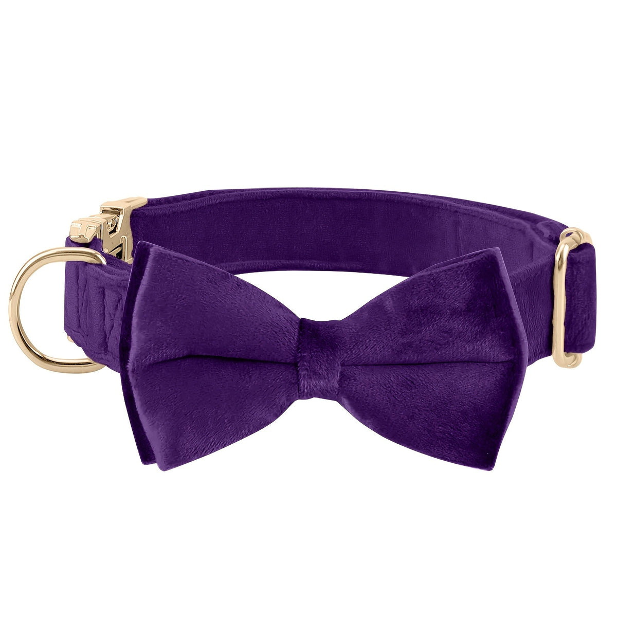 Collier avec nœud papillon pour chien en velours réglable avec boucle en métal - Collier avec nœud papillon mignon pour chiot, tailles S-XL pour chiens petits, moyens et grands, 12 couleurs, cadeau durable et élégant pour chien