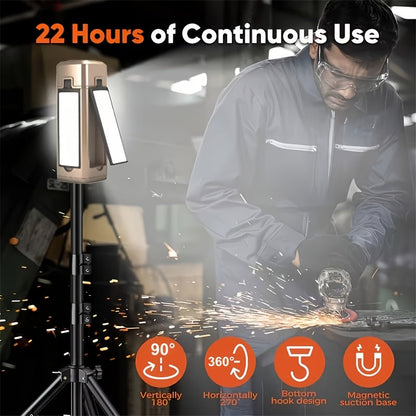 Lampe de travail LED magnétique extensible et rechargeable – 7 modes d'éclairage, lampe d'inspection pliable et orientable à 360° pour la réparation automobile, les machines, le camping, la randonnée, la pêche et les urgences