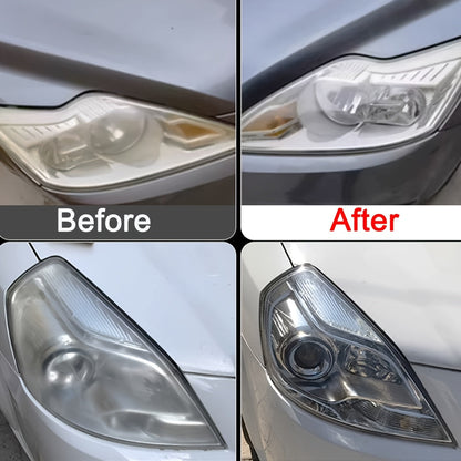 Kit de restauration de phares 250 ml - Liquide nettoyant pour phares de voiture, élimine l'oxydation, le jaunissement et le voile, agent de rénovation avec revêtement cristallin pour optiques en plastique, restaure la clarté de 6 à 10 phares