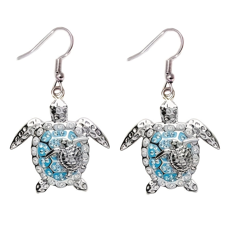 Parure de bijoux tortue pour femme – Collier, boucles d'oreilles et bague en argent S925 doré avec zircone cubique, ensemble bohème élégant de 3 pièces pour le quotidien, cadeau d'anniversaire, Saint-Valentin et cadeau pour femme