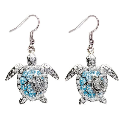 Parure de bijoux tortue pour femme – Collier, boucles d'oreilles et bague en argent S925 doré avec zircone cubique, ensemble bohème élégant de 3 pièces pour le quotidien, cadeau d'anniversaire, Saint-Valentin et cadeau pour femme