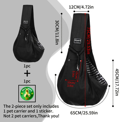 Sac de transport pliable et léger pour animaux – Sac bandoulière respirant pour petits chiens et chats, sac de transport portable pour randonnées, courses, visites chez le vétérinaire et aventures quotidiennes