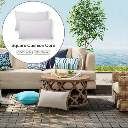 Garnitures de coussin carrées – Rembourrage en fibre neuve hypoallergénique, coussins blancs pour canapé, lit et terrasse, 14 à 20 pouces, lot de 1/2/4, idéal pour la chambre, le salon, le bureau et la décoration extérieure