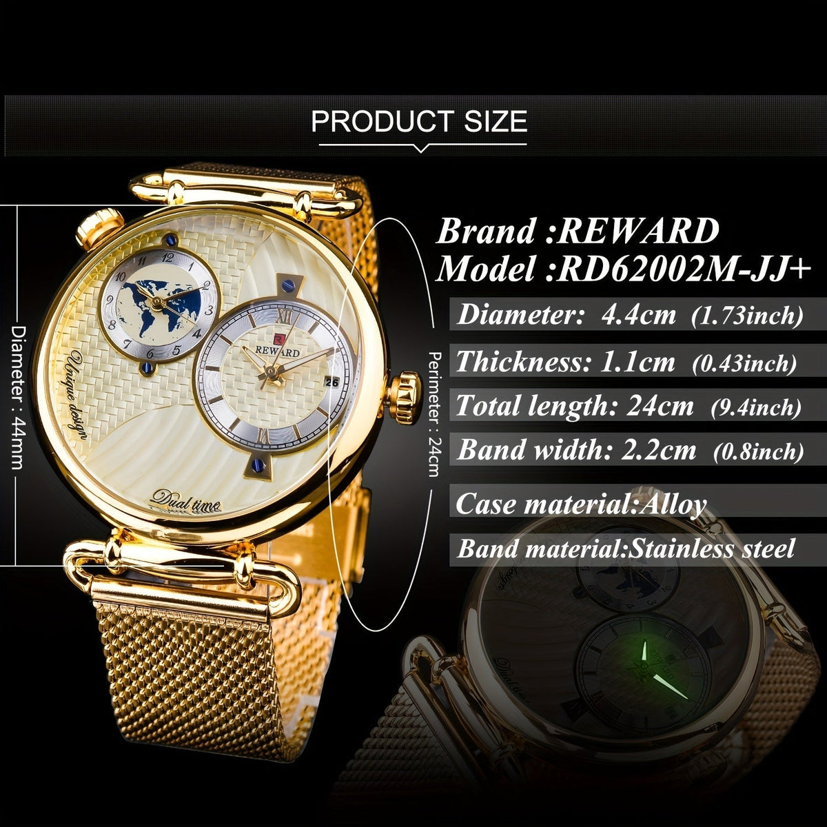 Montre à quartz vintage classique pour homme – Montre habillée élégante à cadran doré avec coffret cadeau, garde-temps analogique pour le travail, les occasions formelles et spéciales