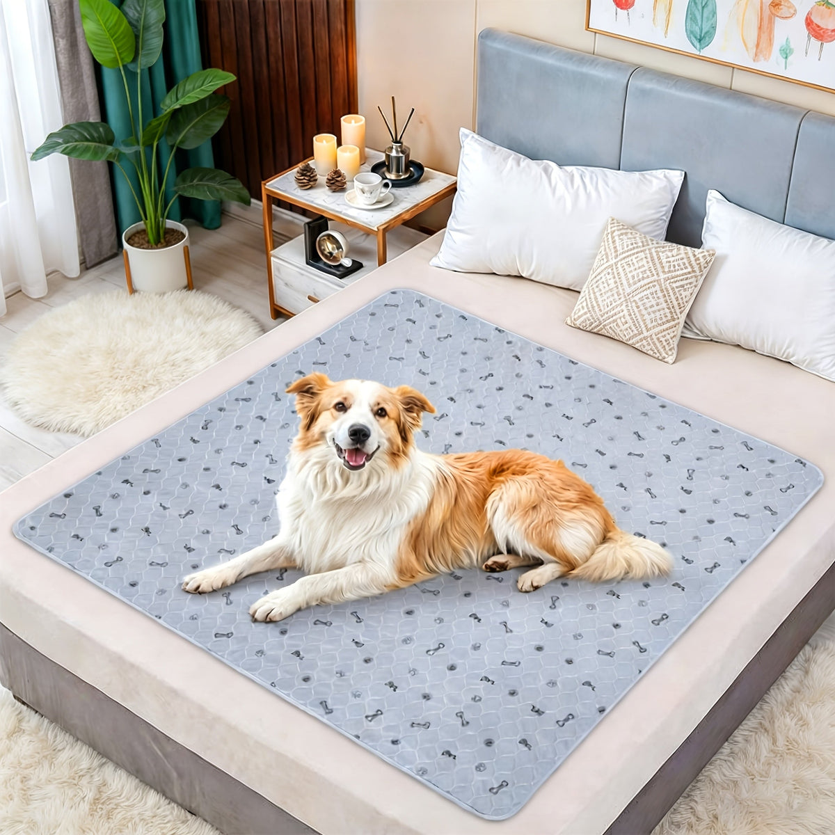 Alèses lavables et réutilisables pour chien avec motif os – Alèses d'entraînement pour chiot antidérapantes, imperméables et absorbantes, tapis de mise bas lavables en machine pour canapé, cage, parc et apprentissage de la propreté, plusieurs tailles