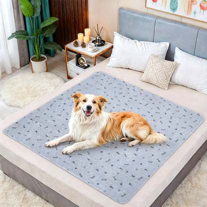 Alèses lavables et réutilisables pour chien avec motif os – Alèses d'entraînement pour chiot antidérapantes, imperméables et absorbantes, tapis de mise bas lavables en machine pour canapé, cage, parc et apprentissage de la propreté, plusieurs tailles