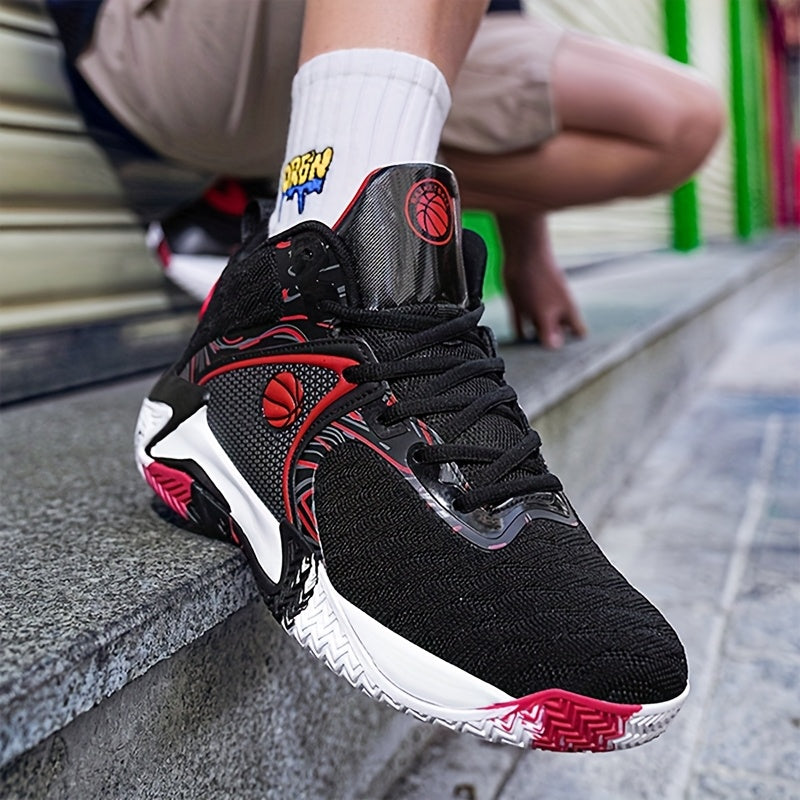 Chaussures de basket-ball montantes pour hommes, semelle en caoutchouc antidérapante, baskets à lacets respirantes pour hommes, chaussures de sport durables pour la course, 3 couleurs, tailles US 6,5-13,5, soutien de la cheville avec amorti
