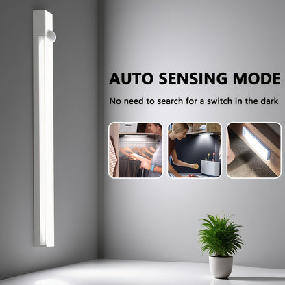 6pcs Smart LED Motion Sensor Cabinet Light – USB-C Rechargeable, 3 Adjustable Modes, Magnetic Mount, Wireless Night Light for Kitchen, Closet, Bedroom, Stairs, Hallway & Bathroom