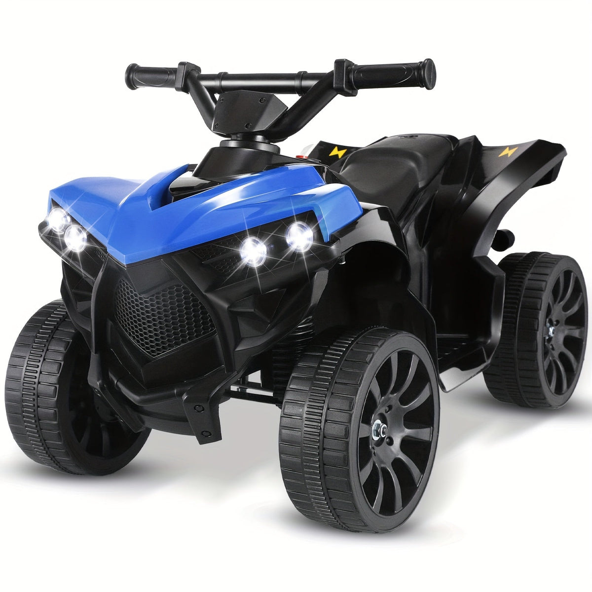 Quad électrique pour enfants avec phares, accélérateur à pédale, pneus tout-terrain antidérapants, capacité de 25 kg, vitesse de 3 km/h, jouet à enfourcher pour garçons et filles de 3 à 6 ans, cadeau d'anniversaire et de Noël, bleu, noir, rose, rouge